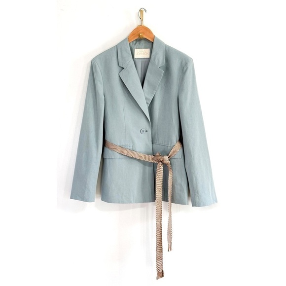 Ulla Johnson Linen-Blend Ellery Belted Blazer Jacket - Picture 2 of 7